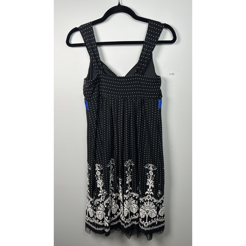 Vintage My Michelle Medium Dress Sweetheart Black White Blue Party Polka Dot - Picture 7 of 13